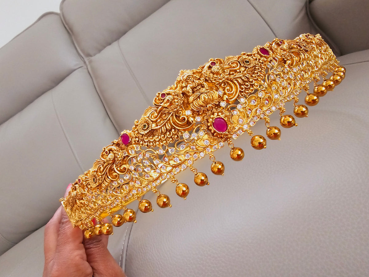 Gold Vaddanam With Ruby 22k Gold Waist Belt Vaddanam Models In