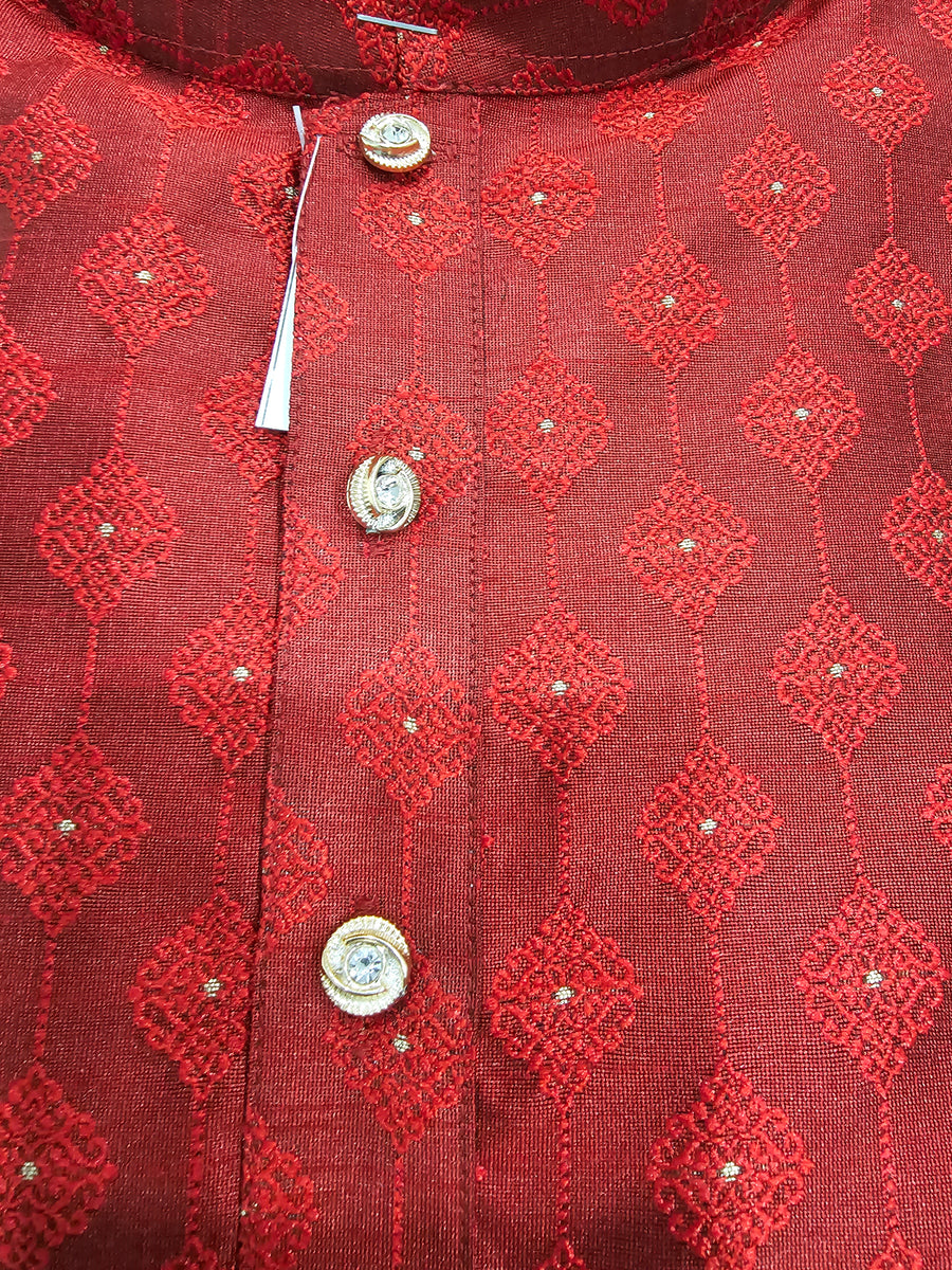 Men's Silk Blend Embroidered Kurta