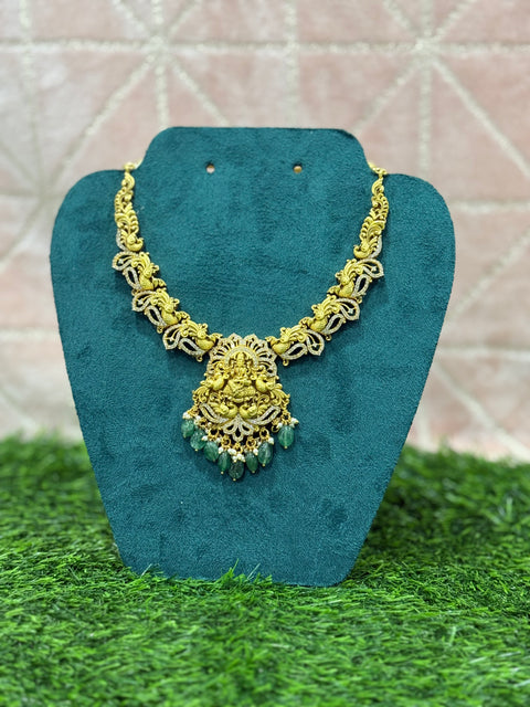 Pure 925 Silver Nakshi Lakshmi Necklace
