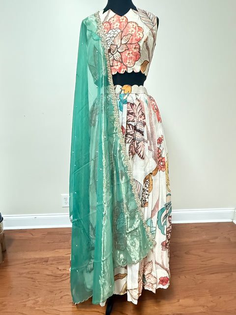 Women Large - Soft Organza Silk Lehanga Set