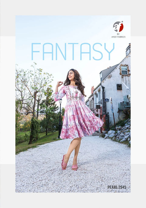 Pure Muslin Handwork Designer Frock/Dress