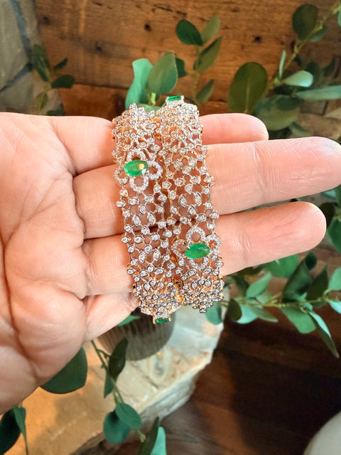 Diamond Finish One Gram Gold CZ Bangles