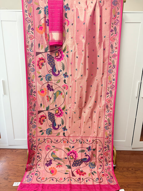 Pure Banaras Paithani Soft Tissue Silk Saree