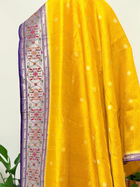Warm silk saree with paithani border