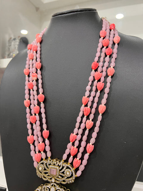 Victorian CZ Beaded Necklace Set