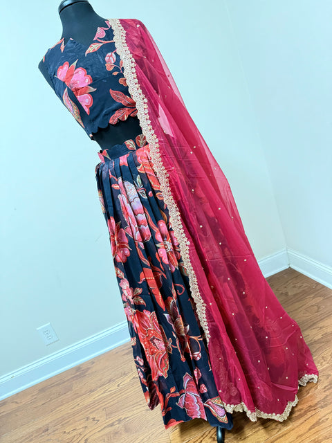 Women Large - Soft Organza Silk Lehanga Set