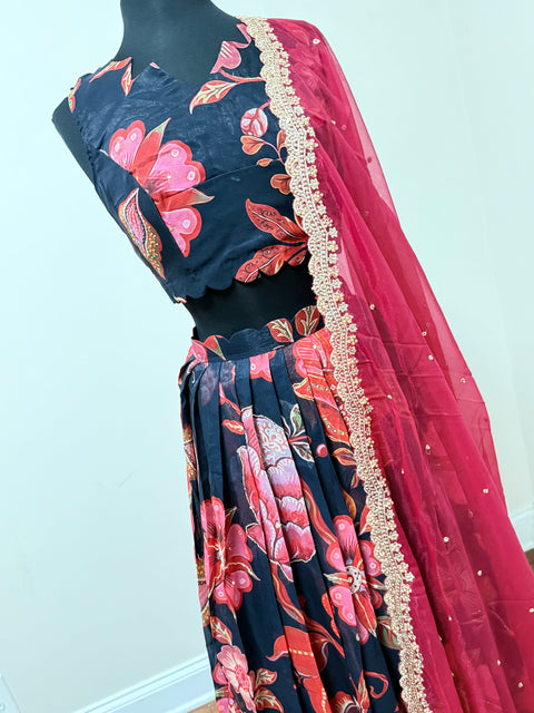 Women Large - Soft Organza Silk Lehanga Set