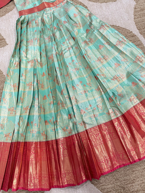 Teen Lehangas - Premium Kanchi Pattu Lehanga Set