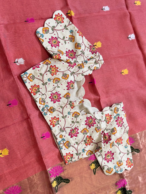 Pure Tissue Linen Saree