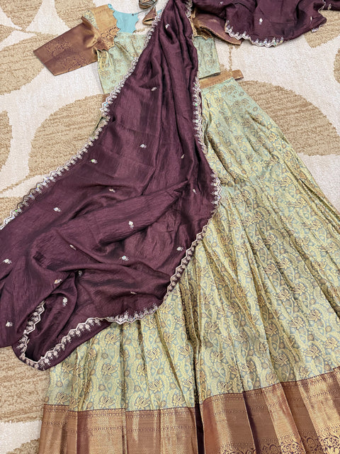 Teen Lehangas - Premium Kanchi Pattu Lehanga Set