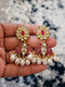 Pure 925 Silver Jadau Kundan Earrings