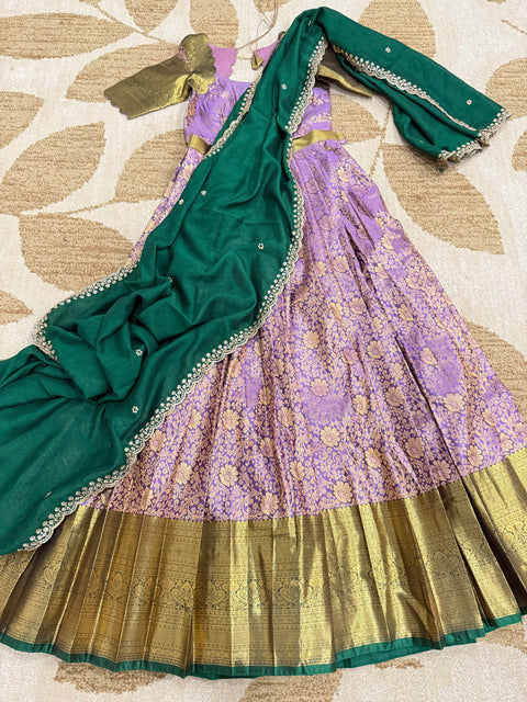 Teen Lehangas - Premium Kanchi Pattu Lehanga Set