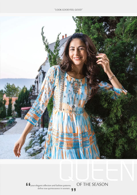 Pure Muslin Handwork Designer Frock/Dress