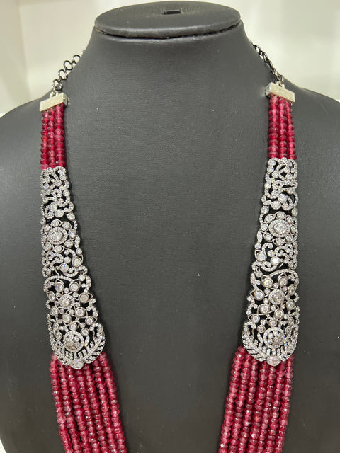 Victorian CZ Multilayer Beaded Necklace