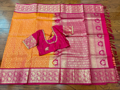 Pure Kanchipattu / Kanjeevaram Brocade Saree