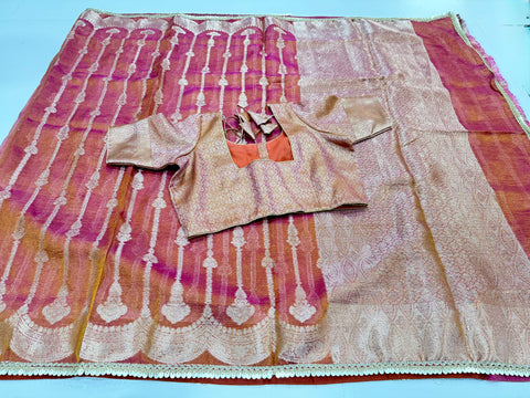 Crush Tissue Saree with Blouse