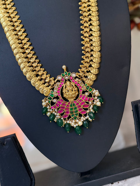 Pachi Kundan Jadau Kasu Necklace