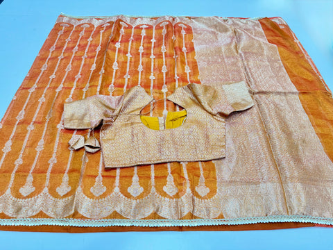 Crush Tissue Saree with Blouse