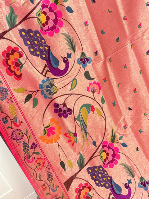 Pure Banaras Paithani Soft Tissue Silk Saree