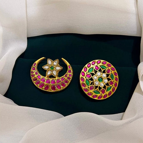 Pachi Kundan Jadau Sun and Moon Hair Accessories
