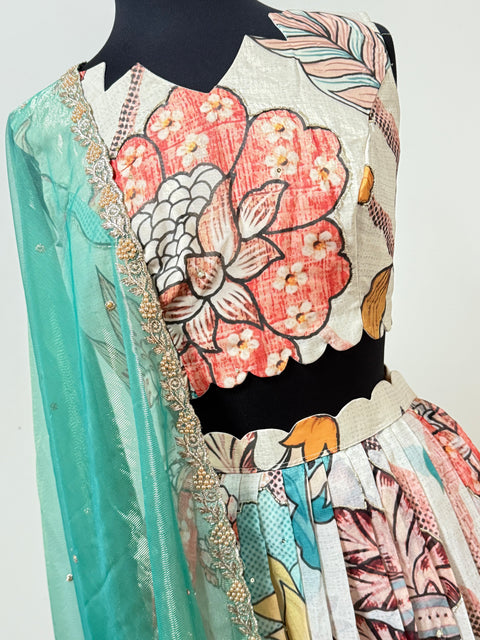 Women Large - Soft Organza Silk Lehanga Set