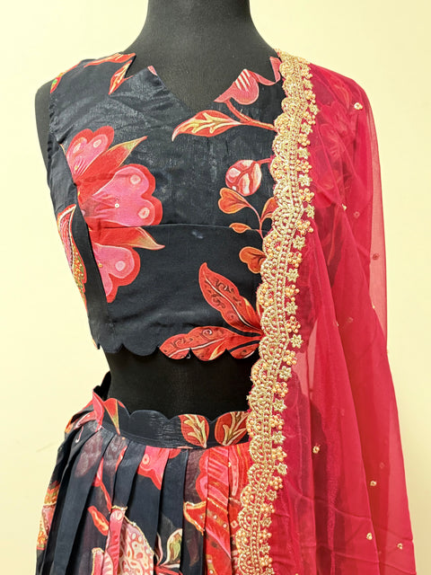 Women Large - Soft Organza Silk Lehanga Set