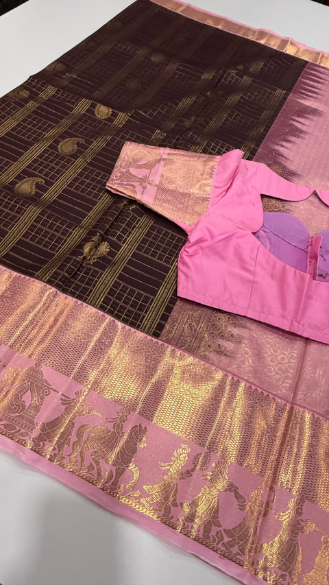 Premium Semi Gadwal silk saree