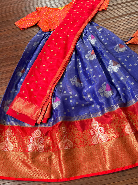 Teen/Adult Large - Banaras Warm Silk Lehanga Set