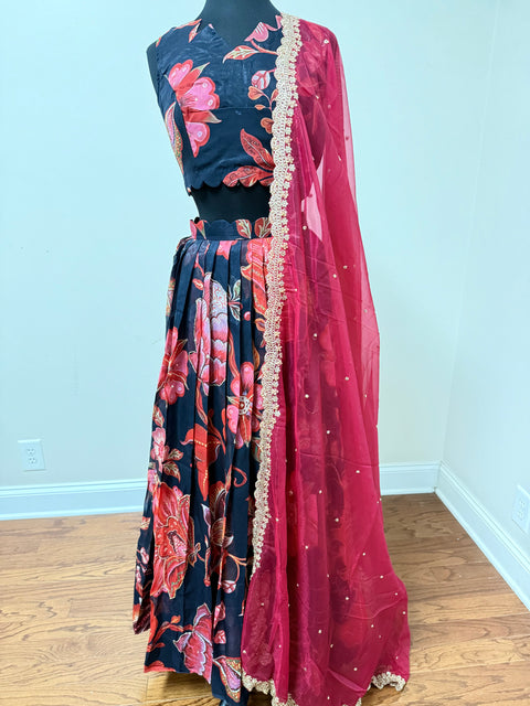 Women Large - Soft Organza Silk Lehanga Set