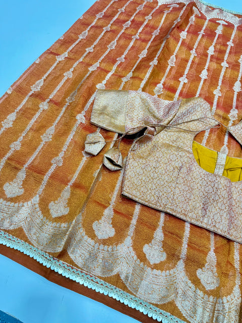 Crush Tissue Saree with Blouse