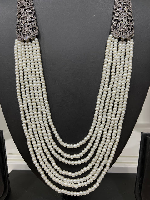 Victorian CZ Multilayer Beaded Necklace