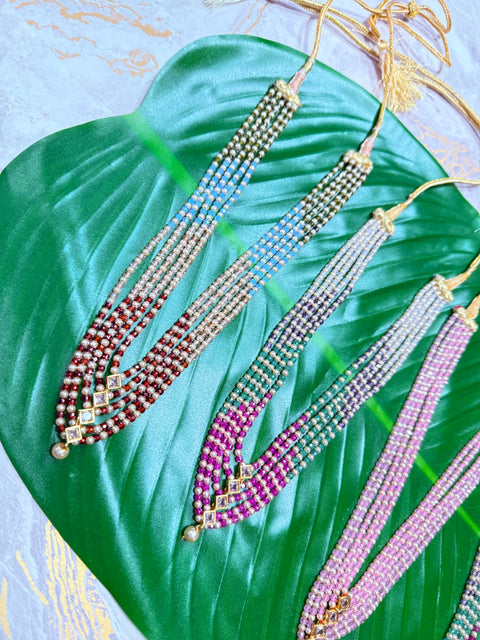 Pure 925 Silver CZ Beads Necklace