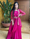 Designer Indo Western Draped Gown Dupatta Jacket Set