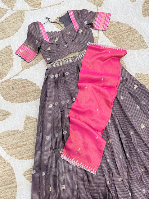 Size Large - Crepe Silk Lehanga Set