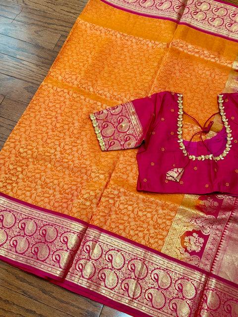 Pure Kanchipattu / Kanjeevaram Brocade Saree