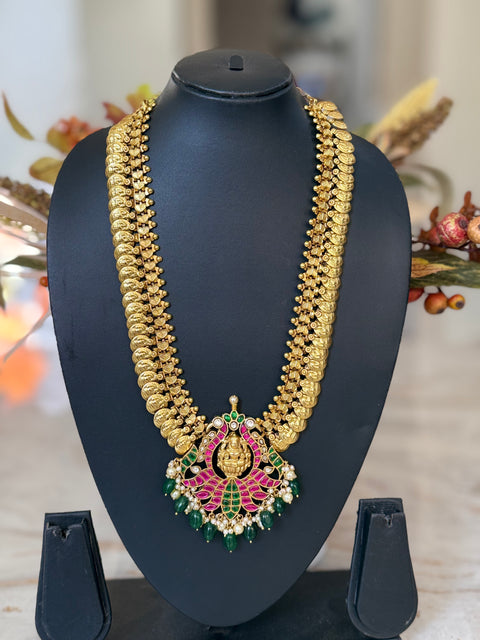 Pachi Kundan Jadau Kasu Necklace
