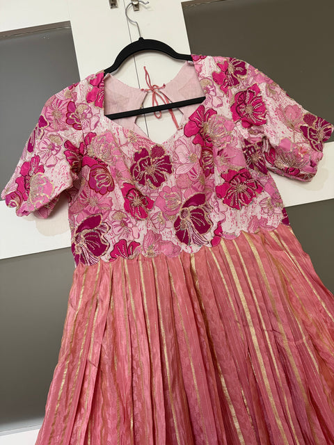 Size XL - Trendy Tissue Silk Long Gown