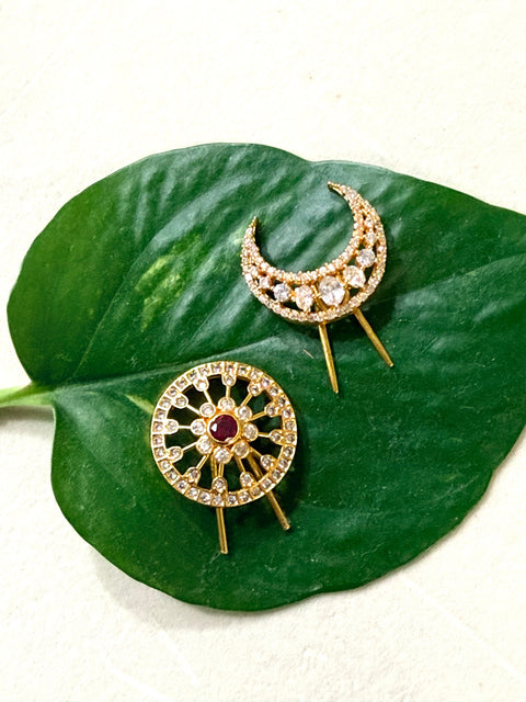 Pure 925 Silver CZ Suryudu Chandrudu