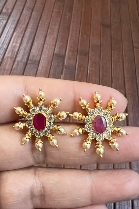 Pure 925 Silver CZ Pendant and Earrings