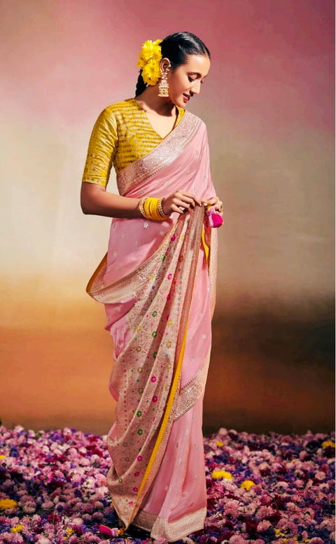 Aashadam Sale - Soft Chiffon Banaras Munga Saree