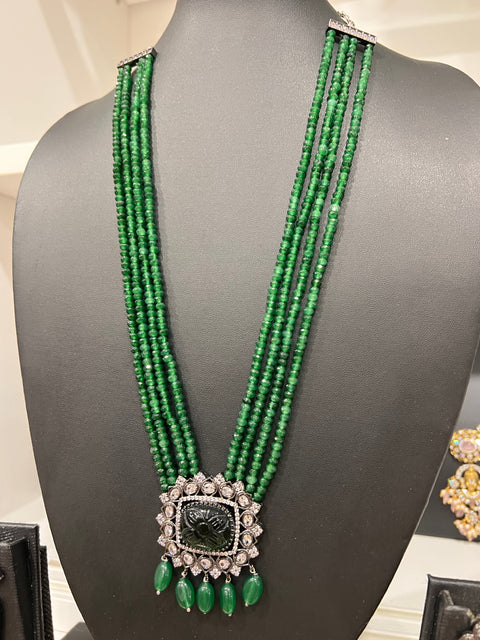 Victorian CZ Beaded Necklace Set