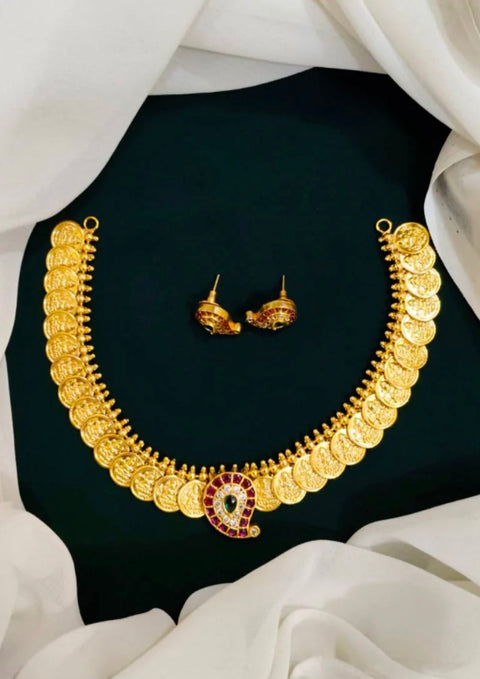 Pachi Kundan Jadau Kasu Necklace
