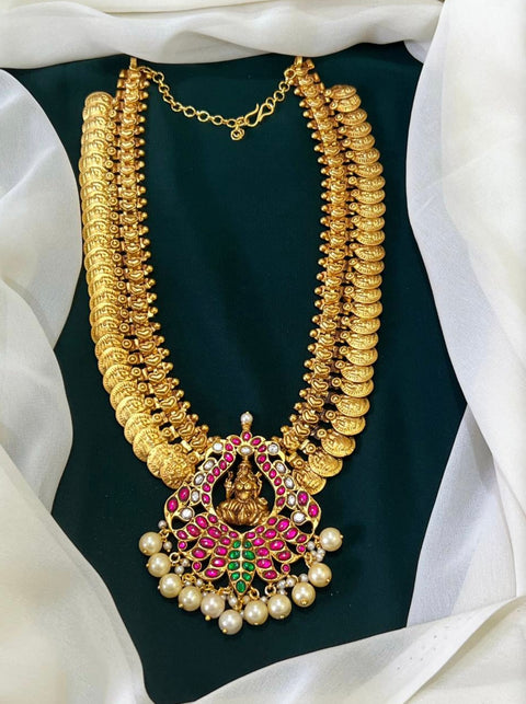 Pachi Kundan Jadau Kasu Necklace