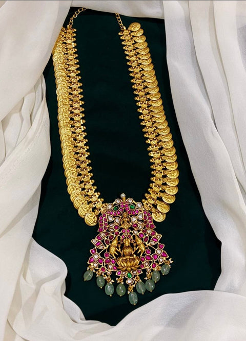 Pachi Kundan Jadau Kasu Necklace
