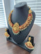 One Gram Gold Nakshi Coral Lakshmi Necklace Set