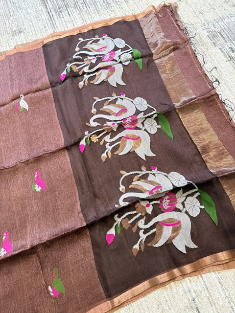 Pure Silk Linen Saree