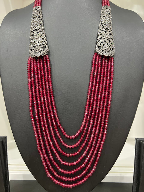 Victorian CZ Multilayer Beaded Necklace
