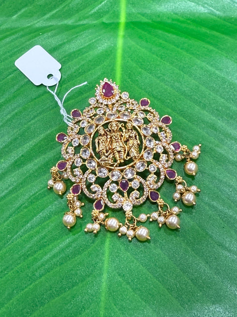 Pure 925 Silver CZ Ram Parivar Pendant