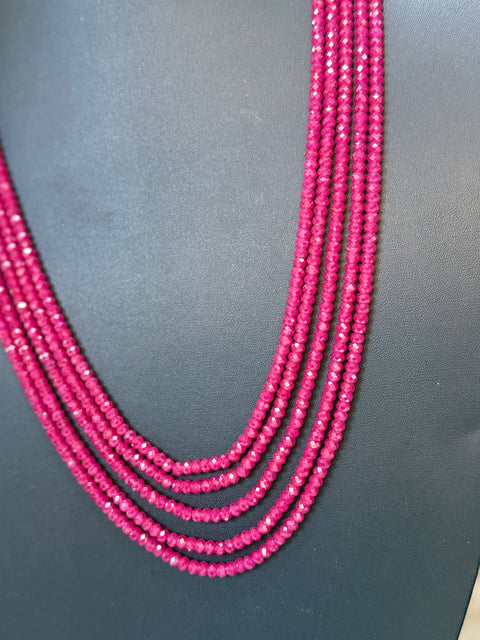 Natural Chatham Ruby Beads Mala