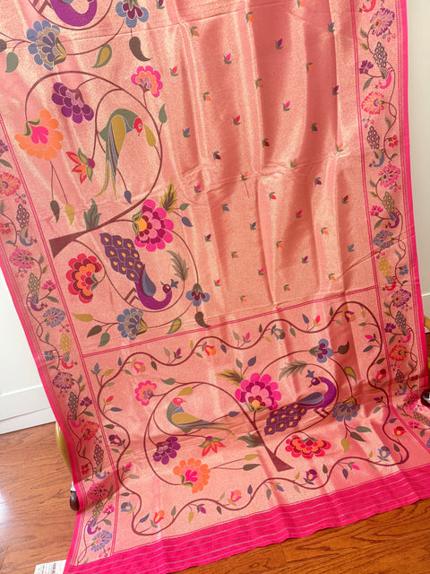 Pure Banaras Paithani Soft Tissue Silk Saree
